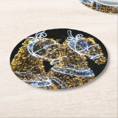 Goldene Pferde Runder Pappuntersetzer (Angewinkelt)