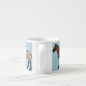 Goldene PferdeKeramik Espresso-Tasse Espressotasse (Rückseite)