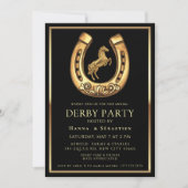 goldene Pferderby-Party Equestrian Einladung (Vorderseite)
