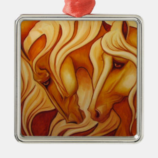 Goldene Pferdeverzierung Ornament Aus Metall