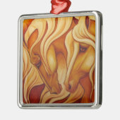 Goldene Pferdeverzierung Ornament Aus Metall (Links)