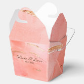 Goldene Pfirsichfarben Abstrakter Name Moderne Hoc Geschenkschachtel (Geöffnet)