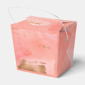 Goldene Pfirsichfarben Abstrakter Name Moderne Hoc Geschenkschachtel (Rückseite)