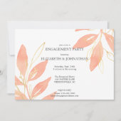 Goldene Pfirsichfarben-Engagement-Partei Einladung (Vorderseite)