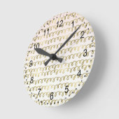 Goldene Pfirsichquiggle Runde Wanduhr (Winkel)