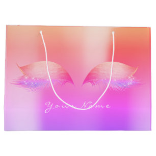 Goldene Pfirsichrosa Rose Ombre Lashes Große Geschenktüte