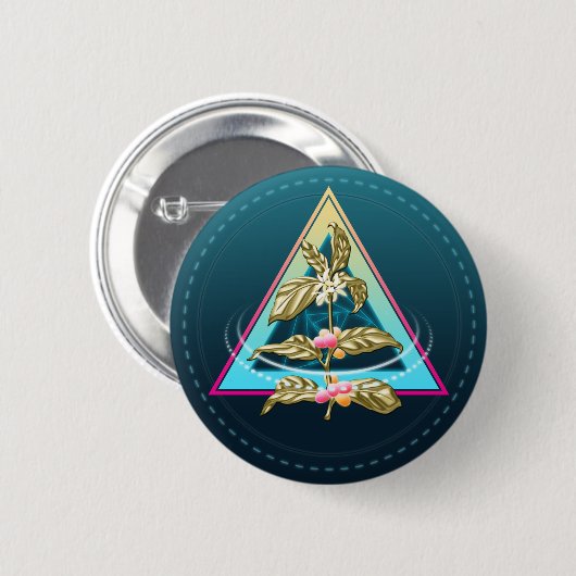 goldene Pflanze Button (Vorne & Hinten)