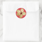 Goldene Pflaumen-Blüten Runder Aufkleber (Tasche)