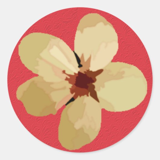 Goldene Pflaumen-Blüten Runder Aufkleber (Vorderseite)