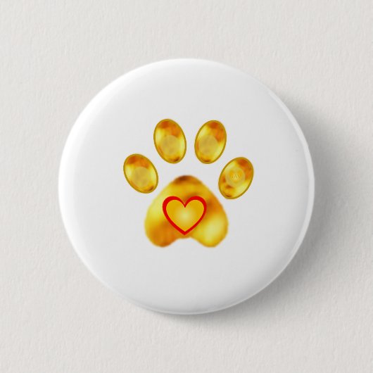 Goldene Pfote Button (Vorderseite)