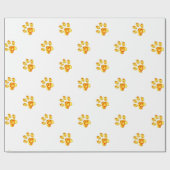 Goldene Pfote Geschenkpapier (Flach)
