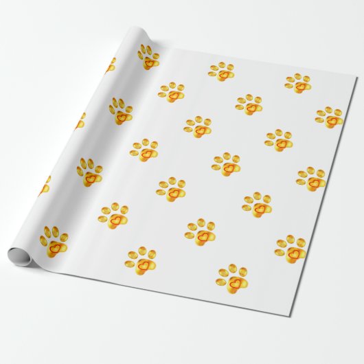 Goldene Pfote Geschenkpapier (Ungerollt)
