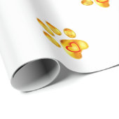 Goldene Pfote Geschenkpapier (Rolleneckpunkt)