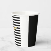 Goldene Pilotenflügel, schwarzweiße Streifen und G Pappbecher (Links)