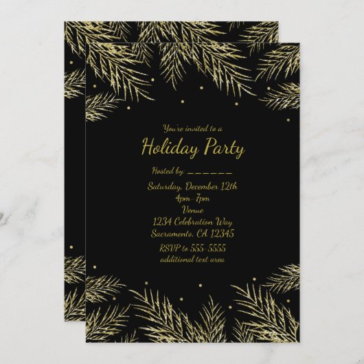 Goldene Pine Frische Pasta machen Einladung (Vorne/Hinten)