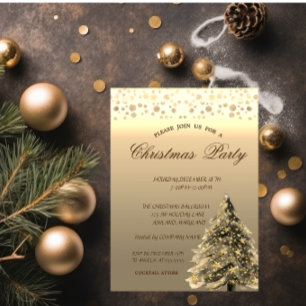 Goldene Pine Tree, Dots Corporate Christmas Party Einladung