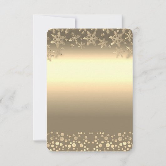 Goldene Pine Tree, Dots Snowflakes Weihnachtsgebäc Einladung (Rückseite)