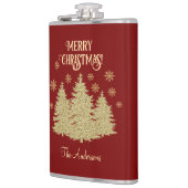 Goldene Pine Trees Gold Schneeflocken Flachmann (Links)