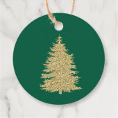 Goldene Pine Trees Gold Schneeflocken Geschenkanhänger (Rückseite)