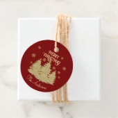 Goldene Pine Trees Gold Schneeflocken Geschenkanhänger (Beispiel)