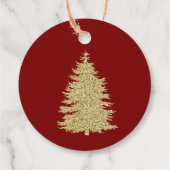 Goldene Pine Trees Gold Schneeflocken Geschenkanhänger (Rückseite)