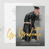 Goldene Pinsel Abschluss Foto Graduate Ankündigung (Vorne/Hinten)