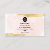 Goldene Pinsel Rosa Wasserfarbe Logo Bestellung Vi Visitenkarte (Vorderseite)