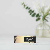 Goldene Pinsel / Stylist Mini Visitenkarte (Stehend Vorderseite)