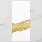 Goldene Pinselspitze Moderne Hochzeit Menükarte (Rückseite)