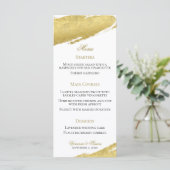 Goldene Pinselspitze Moderne Hochzeit Menükarte (Stehend Vorderseite)