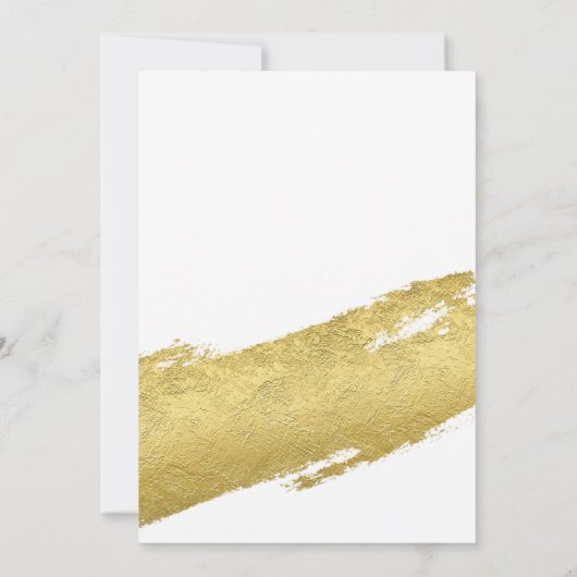 Goldene Pinselspitze Moderne Hochzeit Save The Date (Rückseite)