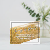 Goldene Pinselstriche Änderung von Plänen verzöger Postkarte (Stehend Vorderseite)