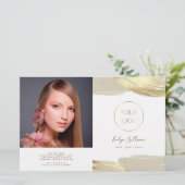 Goldene Pinselstriche Bifold Broschüre (Stehend Vorderseite)