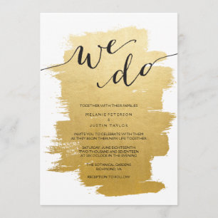 Goldene Pinselstriche, die wir für Hochzeiten einl Einladung