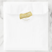 Goldene Pinselstriche elegant modern Danke Runder Aufkleber (Tasche)