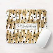 Goldene Pinselstriche Moderne Künstlerische Polka Mousepad (Mit Mouse)