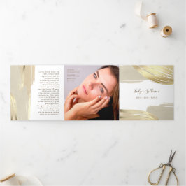 Goldene Pinselstriche Striche Trifold Broschüre