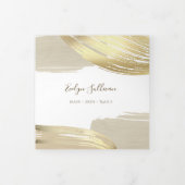 Goldene Pinselstriche Striche Trifold Broschüre (Cover)