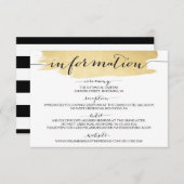 Goldene Pinselstriche Wir machen Hochzeitsinformat Begleitkarte (Vorne/Hinten)