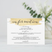 Goldene Pinselstriche Wir machen Hochzeitsinformat Begleitkarte (Stehend Vorderseite)