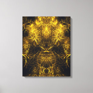 Goldene Plasma-Energie-Fraktal-Kunst Leinwanddruck