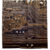 Goldene Platine. Elektronische Computerhardware Duschvorhang (Vorderseite)