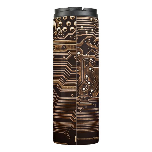 Goldene Platine. Elektronische Computerhardware Thermosbecher (Rückseite)