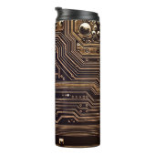 Goldene Platine. Elektronische Computerhardware Thermosbecher (Nach rechts gedreht)