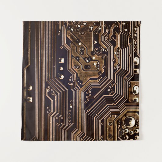 Goldene Platine. Elektronische Computerhardware Wandteppich (Vorderseite (Horizontal))