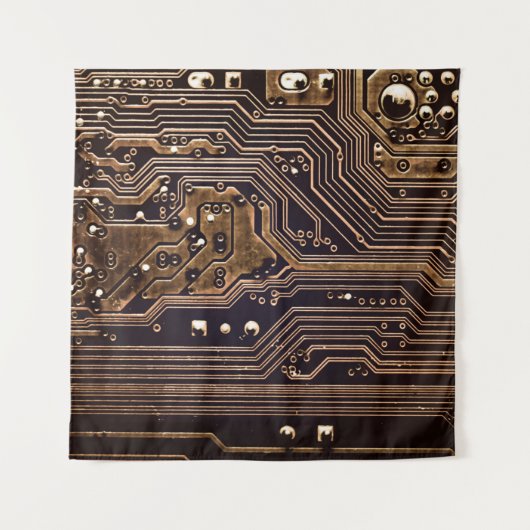 Goldene Platine. Elektronische Computerhardware Wandteppich (Vorderseite)