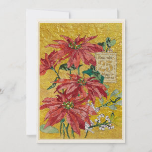 Goldene Poinsettie   25. Dezember Feier Einladung