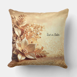 Goldene Poinsettie Kissen