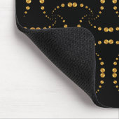 Goldene Polka-Punkte auf schwarz Mousepad (Ecke)