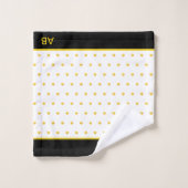 Goldene Polka-Punkte auf schwarz-weiß Badhandtuch Set (Waschlappen)